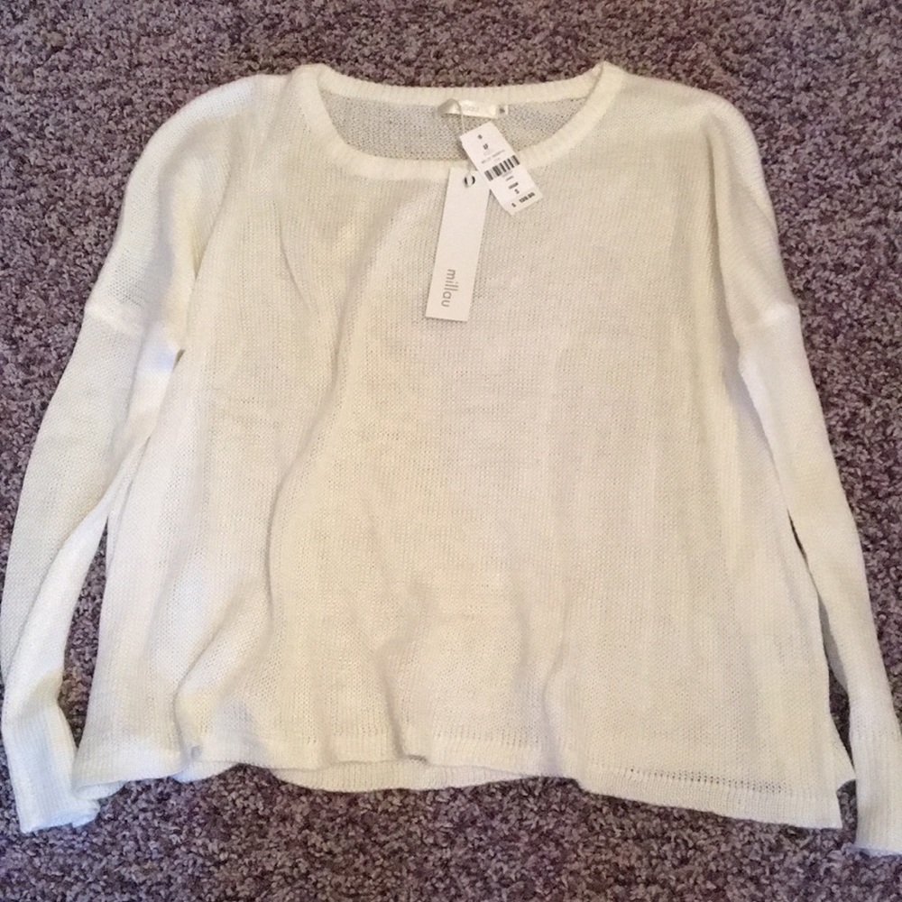 LF white knit sweater